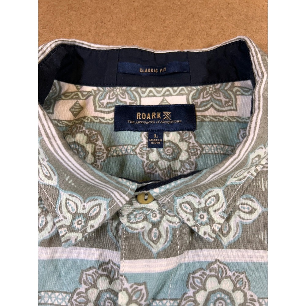 Roark The Artifacts Of Adventure Darna Short Sleeve Button Up Shirt Men's Large - Picture 2 of 14
